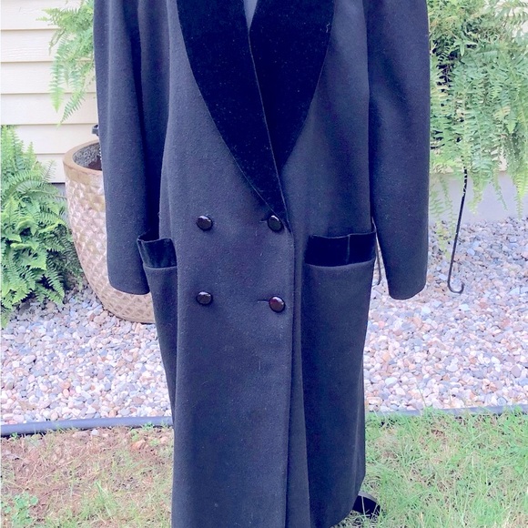 REDUCED: Karen Petites Black Wool Coat, no size shown - Picture 2 of 14